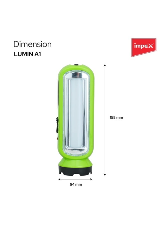 Impex 2 in 1 Rechargeable LED Flashlight with Emergency Lamp | 900 mAh Battery | Multi Purpose Tourch Light | Lamp and Torch Light | 6 Months Warranty | Lumin A1 - Image 2