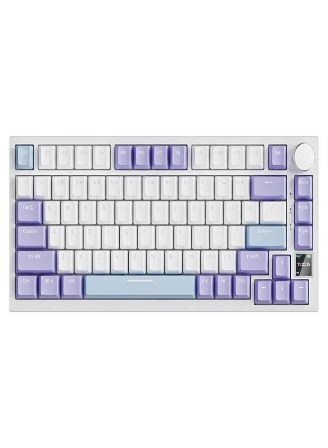 Ajazz Ajazz AK820 Pro Gaming Mechanical Keyboard Bluetooth/ Wireless/Wired Customized Keyboard with TFT Color Screen Knob 136 Keycaps (Switch Name:Gift Switch)  - Image 1