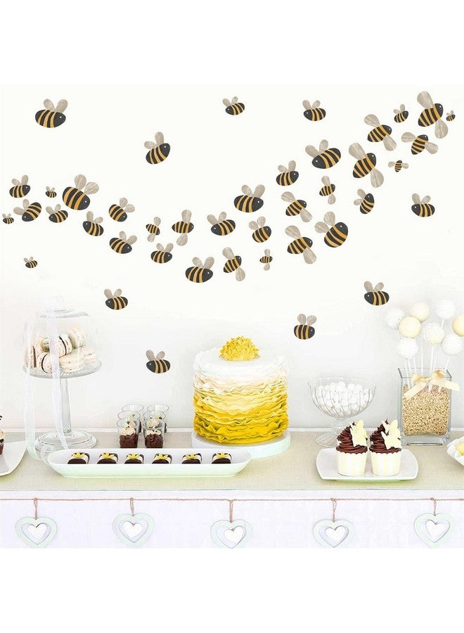 THEYGE Cute Boho Bee Wall Stickers - Watercolor Bumble Bees, Small Cartoon Bees, Retro Yellow for Nursery & Kid Room Decor - Image 2