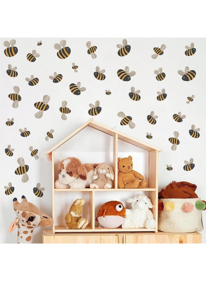 THEYGE Cute Boho Bee Wall Stickers - Watercolor Bumble Bees, Small Cartoon Bees, Retro Yellow for Nursery & Kid Room Decor - Image 1