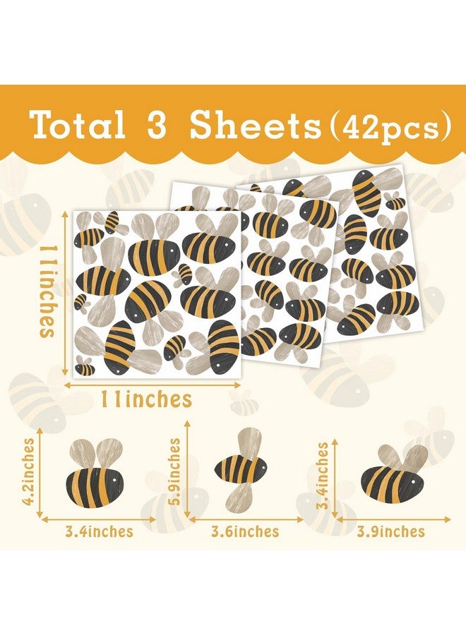 THEYGE Cute Boho Bee Wall Stickers - Watercolor Bumble Bees, Small Cartoon Bees, Retro Yellow for Nursery & Kid Room Decor - Image 5