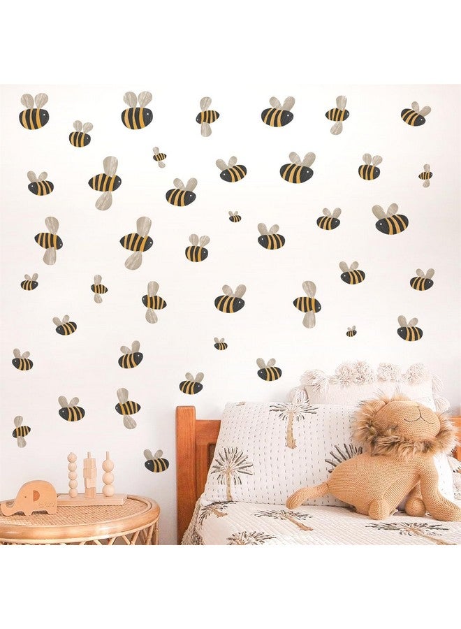 THEYGE Cute Boho Bee Wall Stickers - Watercolor Bumble Bees, Small Cartoon Bees, Retro Yellow for Nursery & Kid Room Decor - Image 3