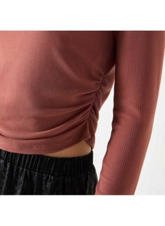 2Xtremz 2Xtremz Textured High Neck Top with Long Sleeves  - Image 3