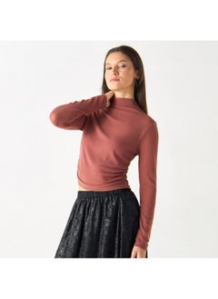 2Xtremz 2Xtremz Textured High Neck Top with Long Sleeves  - Image 4