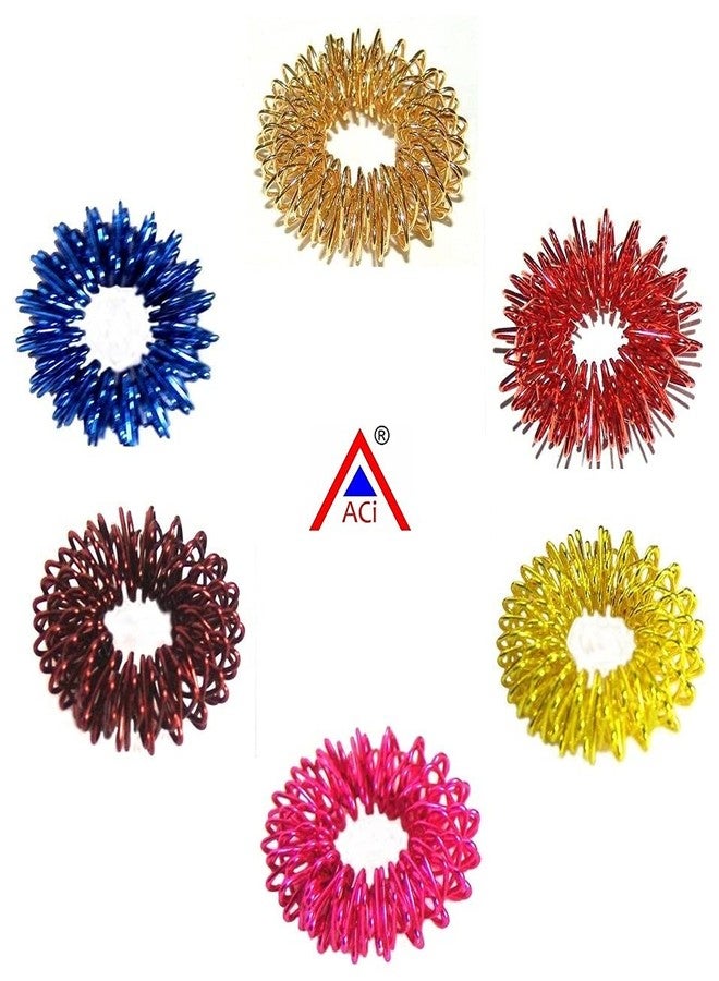 اسي حزام ACi للعلاج المغناطيسي للرقبة/الرقبة، لعلاج التهاب الفقرات العنقية وآلام الرقبة والكتف (مجموعة من قطعة واحدة) + مجموعة حلقات سوجوك للضغط الإبري (5 قطع) - مقاس موحد للجميع - مخمل أزرق - Image 5