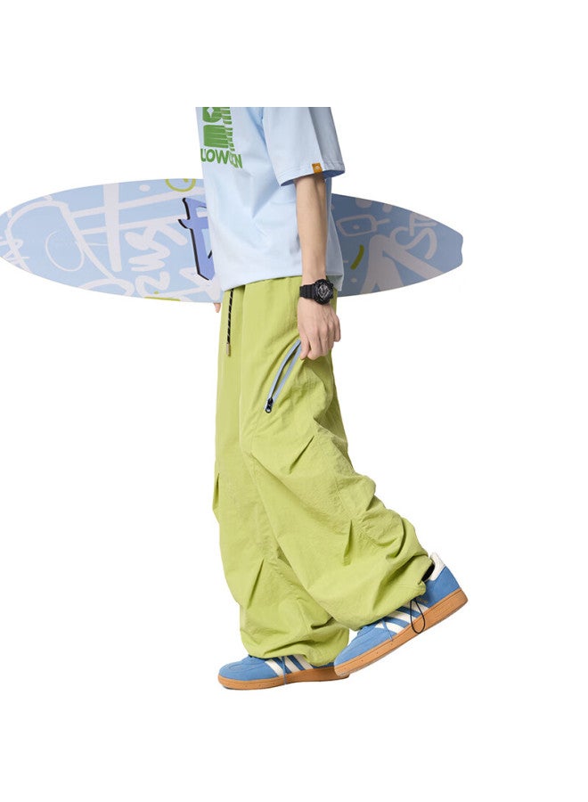 Izexx Outdoor Water-repellent Casual Pants Men Spring Hiking Paratrooper Straight-leg Cargo Trousers Zk07 Grass Green 2XL - Image 5