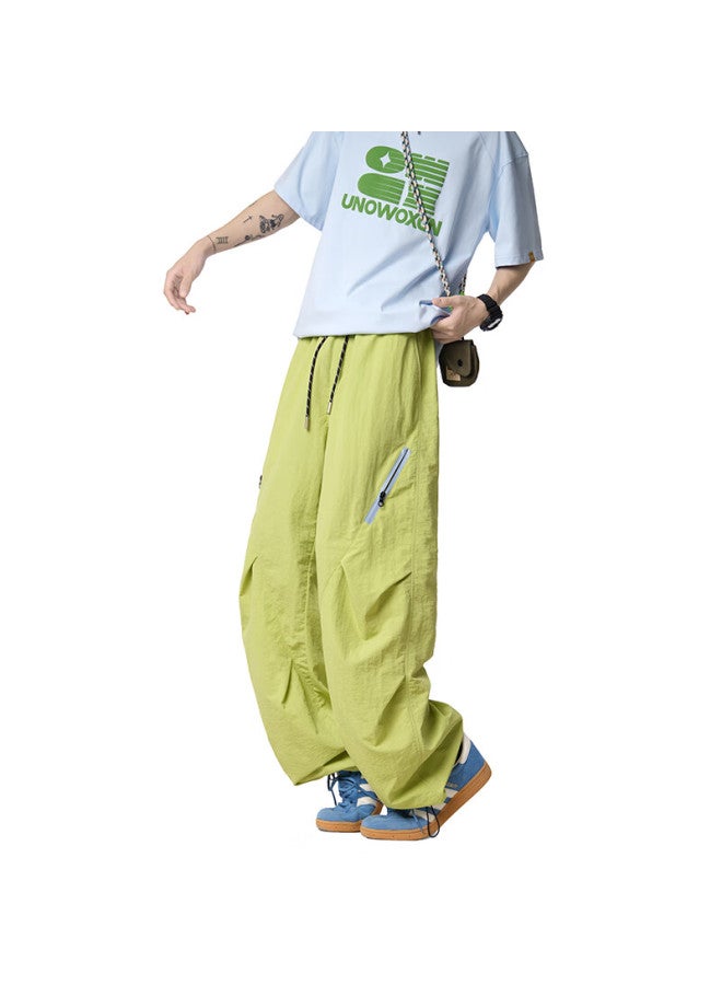 Izexx Outdoor Water-repellent Casual Pants Men Spring Hiking Paratrooper Straight-leg Cargo Trousers Zk07 Grass Green 2XL - Image 3