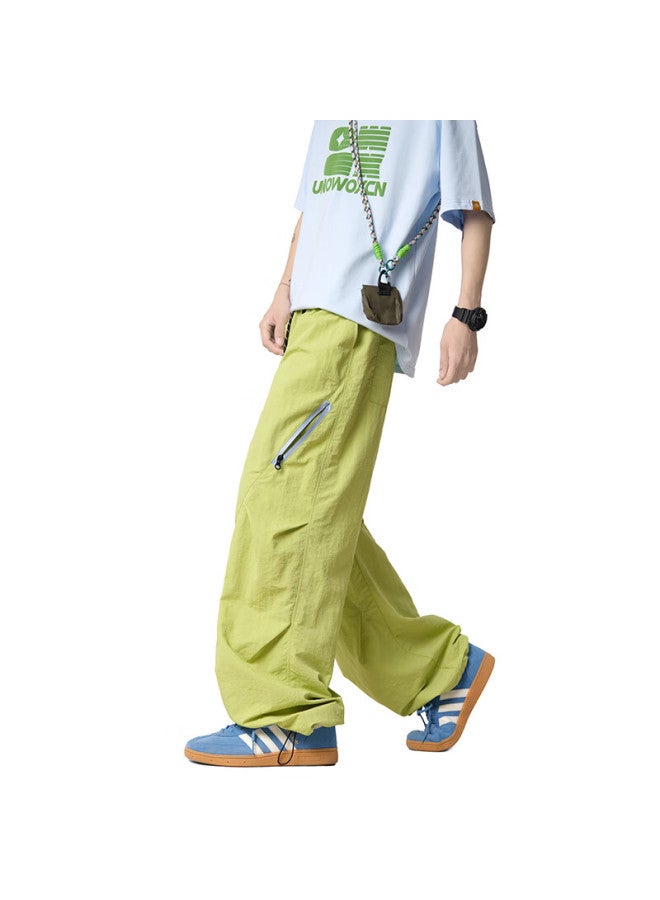 Izexx Outdoor Water-repellent Casual Pants Men Spring Hiking Paratrooper Straight-leg Cargo Trousers Zk07 Grass Green 2XL - Image 2