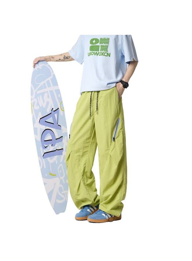 Izexx Outdoor Water-repellent Casual Pants Men Spring Hiking Paratrooper Straight-leg Cargo Trousers Zk07 Grass Green 2XL - Image 4