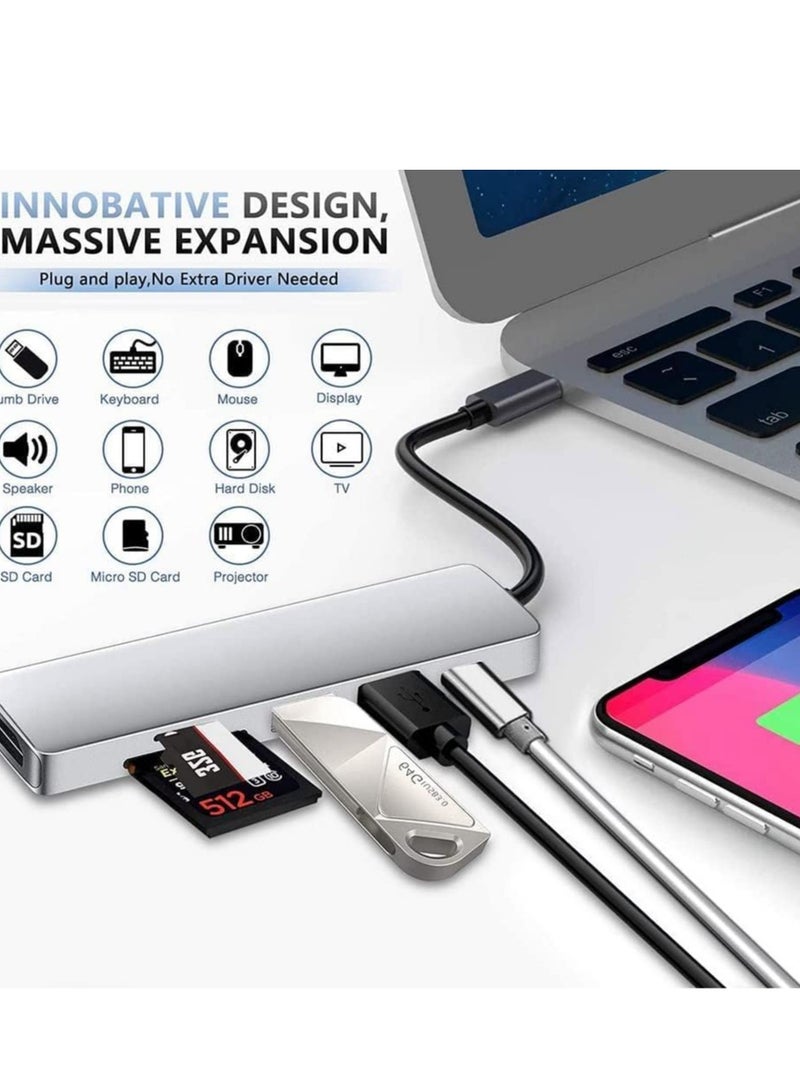 JAJEEK 6-in-1 USB C Hub to HDMI 4K, SD/TF Card Reader, 3 USB 3.0 Ports – Perfect for iPad Pro, MacBook Pro/Air, iMac, Dell, and More  - Image 2