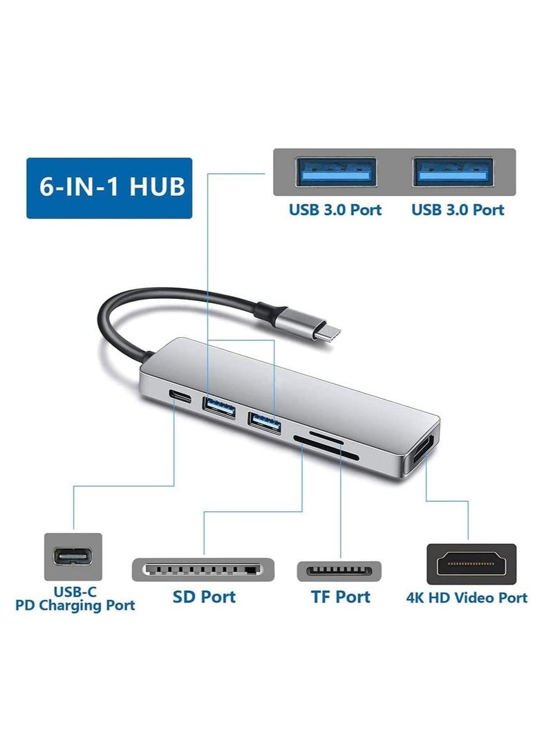 JAJEEK 6-in-1 USB C Hub to HDMI 4K, SD/TF Card Reader, 3 USB 3.0 Ports – Perfect for iPad Pro, MacBook Pro/Air, iMac, Dell, and More  - Image 3
