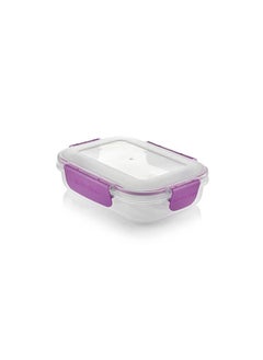 m-design 600ml Food Container Clear with Purple Clips  - Image 1
