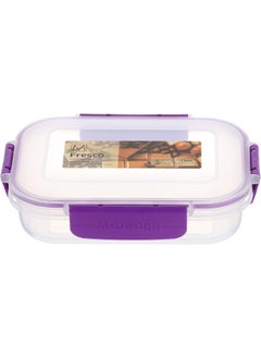 m-design 600ml Food Container Clear with Purple Clips  - Image 3