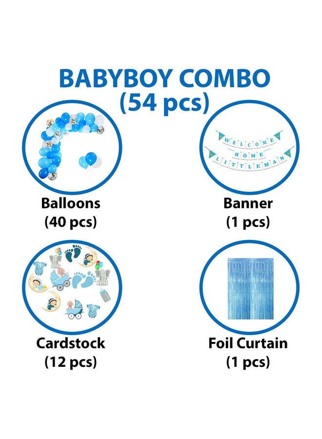 Party Propz Welcome Home Baby Decoration-54Pcs Combo Baby Boy Welcome Home Fringe Curtain Decoration Kit|Baby Welcome Home Decoration Kit|Welcome Baby Boy Decoration Kit - Image 2