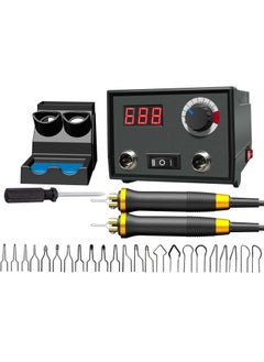 Generic FIRElood Wood Burning Tool, Wood Burner kit Pen 25~750℃, Wood Burning kit with Digital Thermometer Temperature Adjustable Temperature, 2 pyrographic Wood Burning pens, 23 Wood Burning Pen Tips  - Image 1