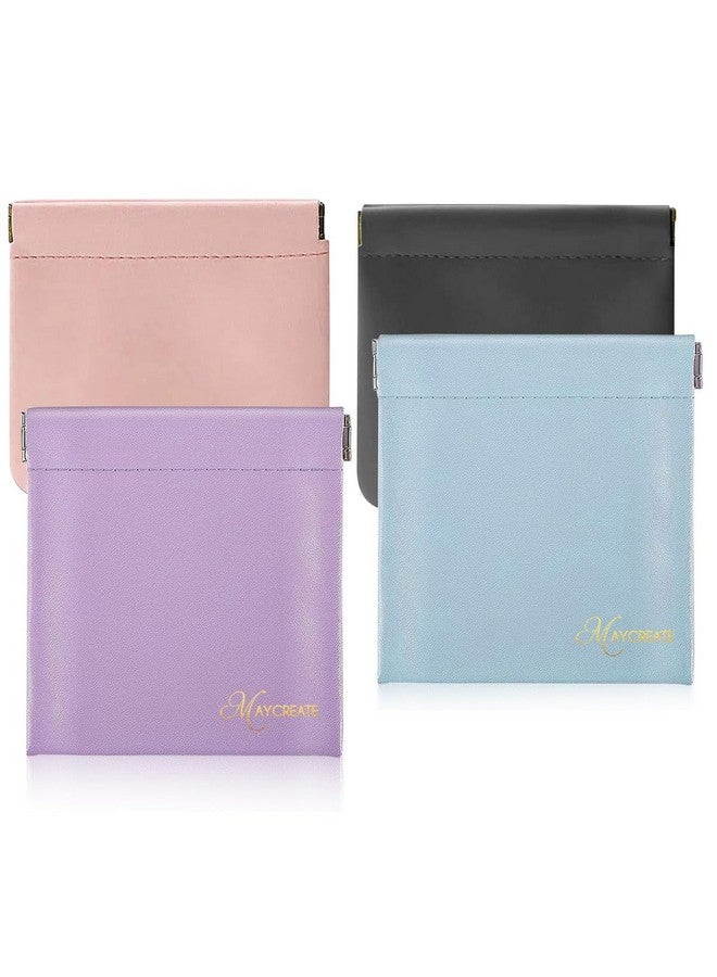 ماي كرييت حقيبة مكياج صغيرة من MAYCREATE مكونة من 4 قطع، حقائب صغيرة للنساء، حقيبة مستحضرات تجميل من البولي يوريثان، حقيبة تخزين بجيب علوي قابل للضغط لمحفظة العملات المعدنية وأحمر الشفاه وإكسسوارات المجوهرات (ذاتية الإغلاق، 4.3 × 4.7 بوصة)، متنوعة - Image 1