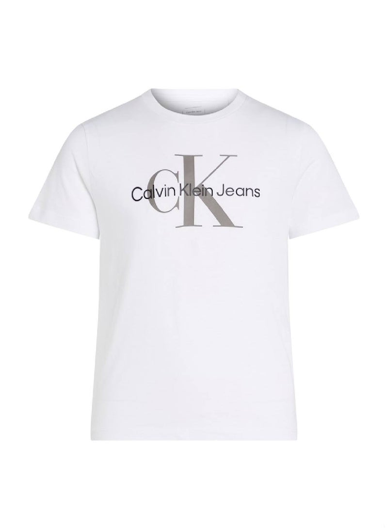 Calvin Klein Jeans Kids' Logo T-Shirt - Cotton, White - Image 1