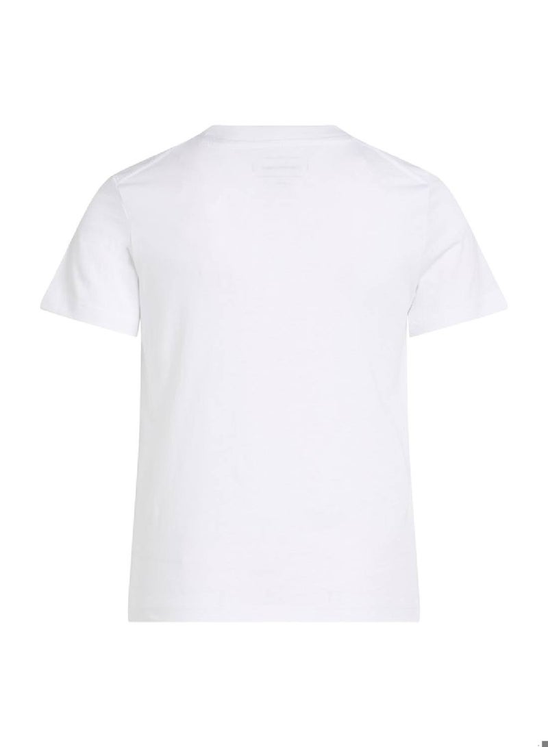 Calvin Klein Jeans Kids' Logo T-Shirt - Cotton, White - Image 3