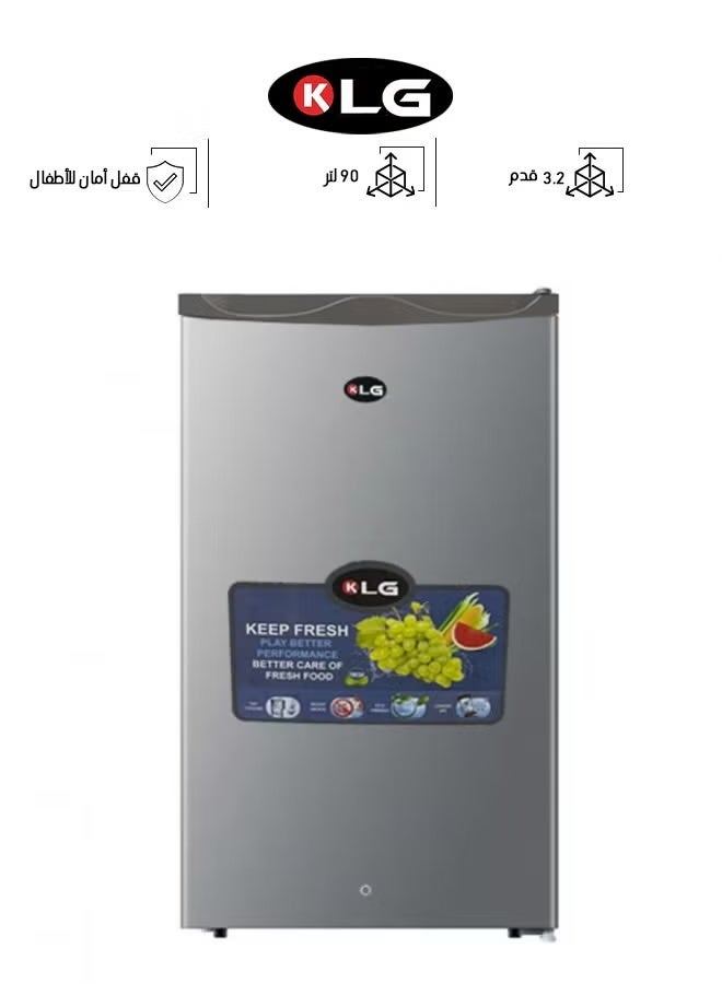 KLG KLG Single Door Refrigerator 90L 3.2L Silver - Image 1