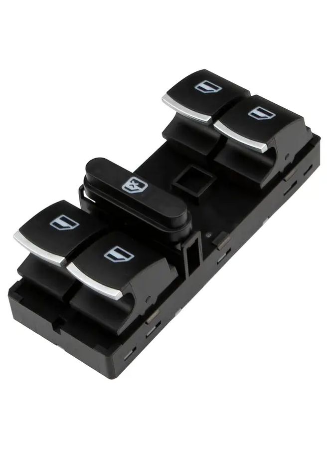 Black Electroplating 5 Terminals 12V DC Power Window Master Control Switch For Driver Side Door For 2005 2014 Volkswagen CC Golf Jetta Passat Tiguan Rabbit Replacement Without Battery - Image 1
