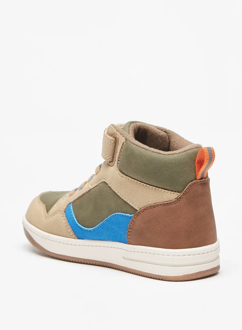 LBL by Shoexpress Boys Colourblock Ankle Boots with Hook and Loop Closure