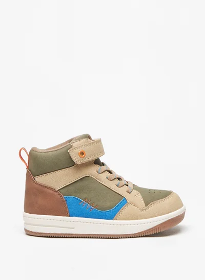 LBL by Shoexpress Boys Colourblock Ankle Boots with Hook and Loop Closure