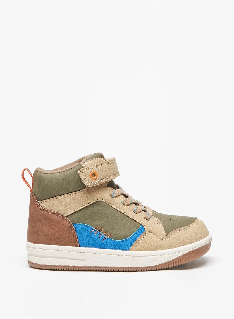 LBL by Shoexpress Boys Colourblock Ankle Boots with Hook and Loop Closure
