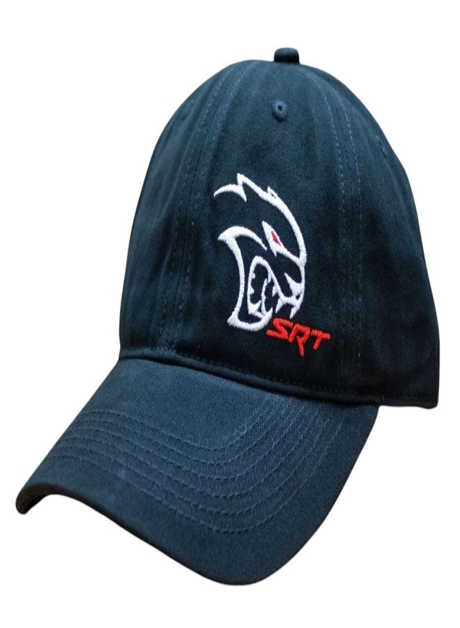 دودج قبعة سوداء من قماش التويل السميك مطرزة بشعار دودج إس آر تي هيلكات ريد آي - Image 1