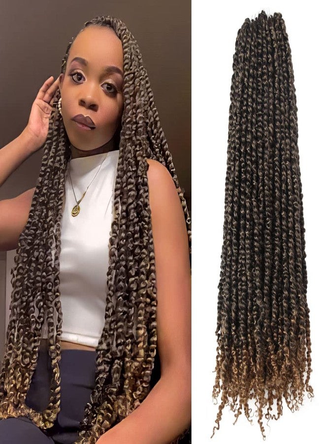 بوهوبابي شعر كروشيه طويل من BOHOBABE، ملتف مسبقًا، بتصميم Passion Twist، طوله 30 بوصة، مع حلقات مسبقة، مناسب للتضفير، 8 عبوات من خصلات الشعر الناعمة بتصميم Bohemian Twist (T27) - Image 1