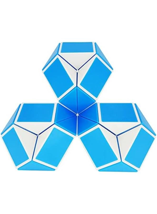 EACHHAHA 24 Blocks Magic Snake Cube Toy Magic Snake Magic Snake Puzzle Snake Cube for Children and Adults Party Bag Children's Birthday Party (Blue x 1) 