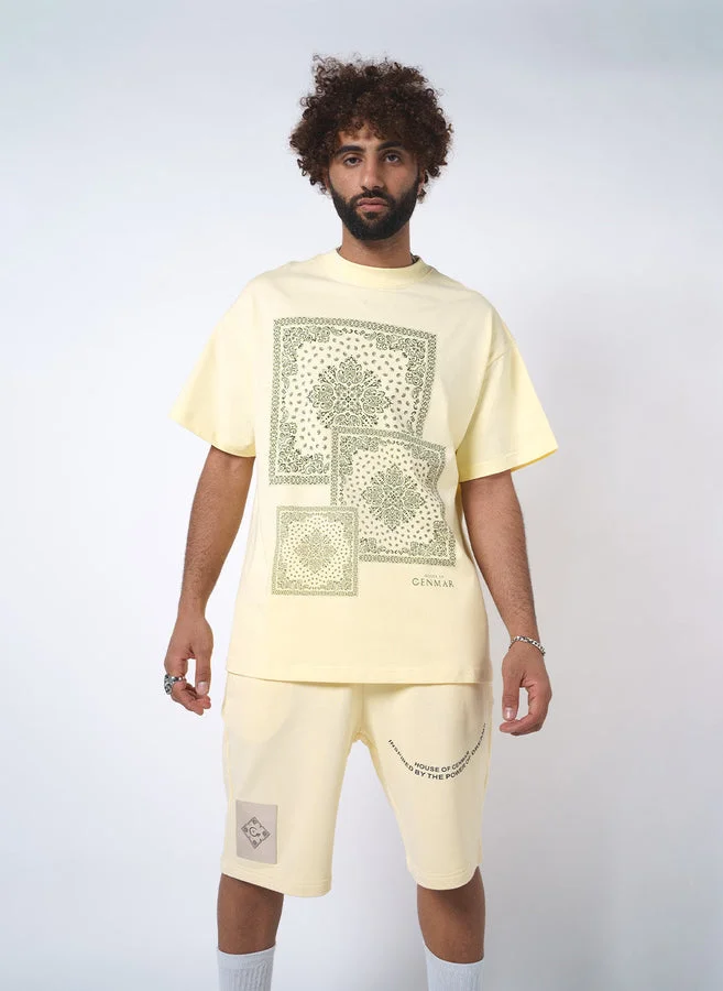 هاوس اوف سينمار Yellow Short With Power Of Dreams Print