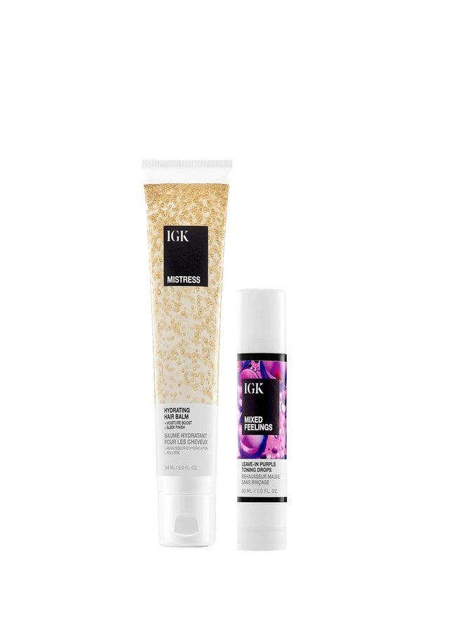 iGK بلسم شعر مرطب IGK ميسترس + قطرات تلوين بلون مختلط للشعر الأشقر | تلوين الشعر النحاسي، تغذية، + محاربة التجاعيد | 5 أونصات + 1 أونصة - Image 1