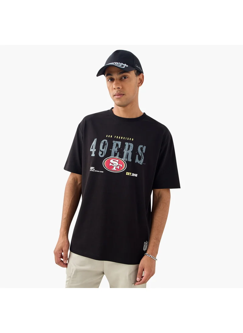 اس بي كاركترز NFL Print Crew Neck T-shirt with Short Sleeves