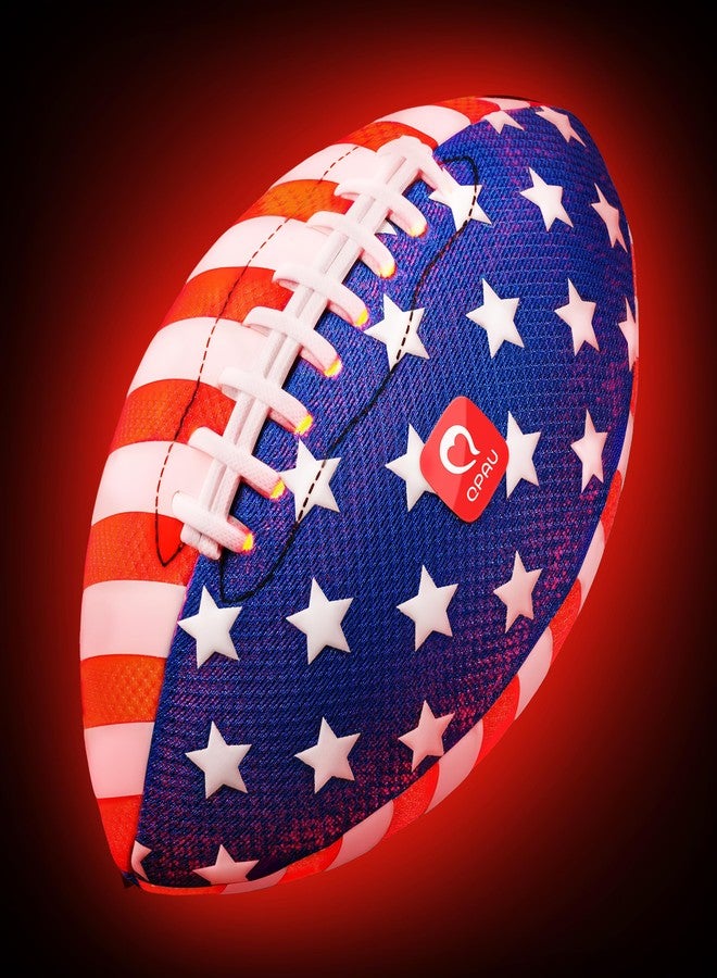 QPAU 9" Glow in The Dark Football (Size 3, 1 Pack), Light Up Youth Football with Pump & Batteries, Outdoor Toys & Games for Boys Girls, Birthday Gifts for Kids and Teens - Image 1