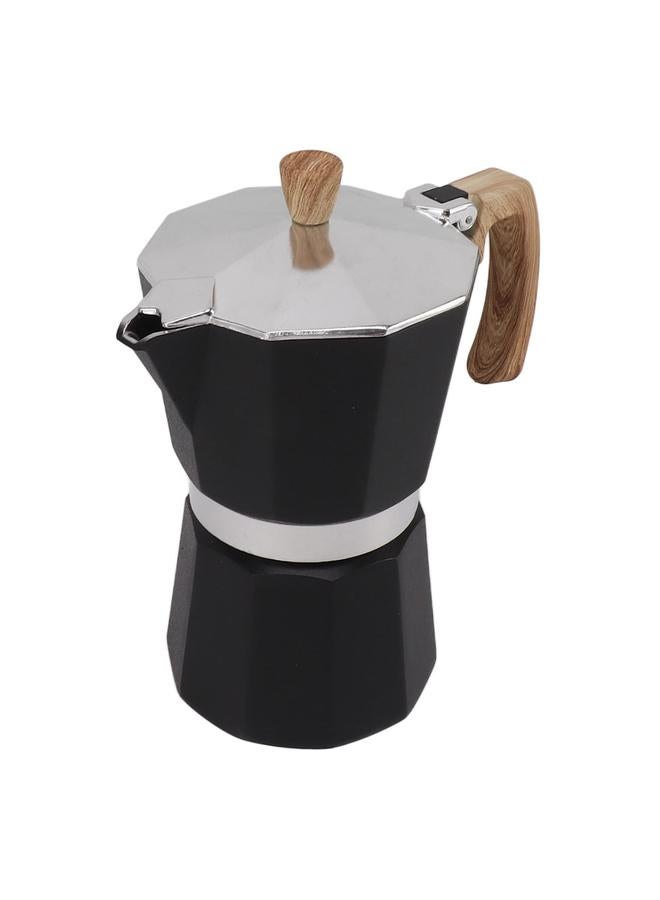 xozgdovg Moka Pot Aluminium Alloy Fast Heat Comfortable Grip Octagonal Coffee Maker Pot for Gas Electric Stove Top Kitchen Black 150ml  - Image 5