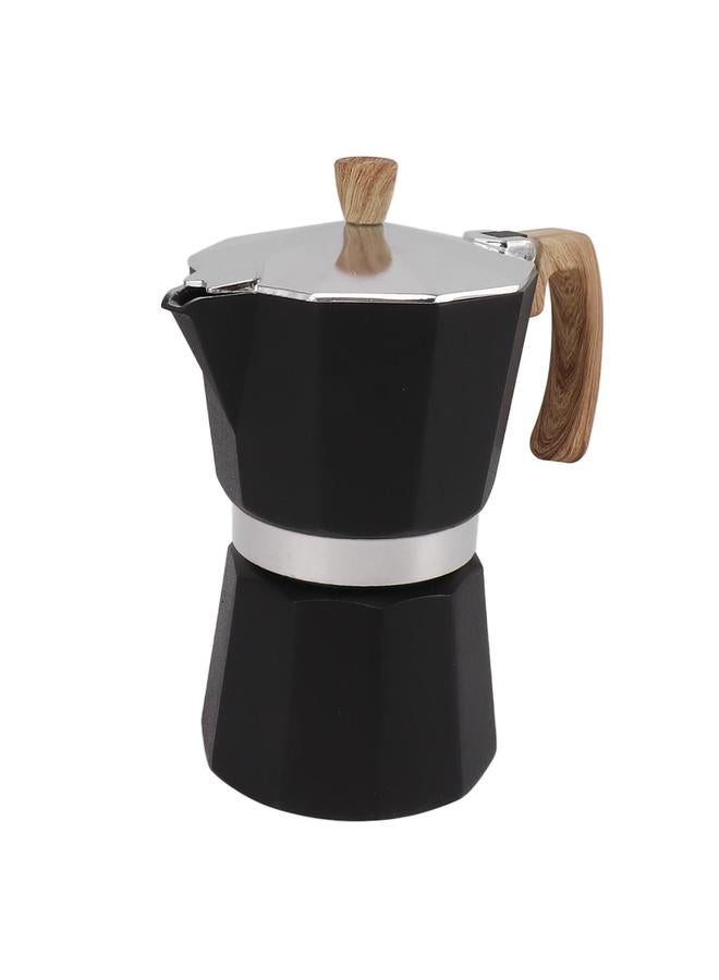 xozgdovg Moka Pot Aluminium Alloy Fast Heat Comfortable Grip Octagonal Coffee Maker Pot for Gas Electric Stove Top Kitchen Black 150ml  - Image 4
