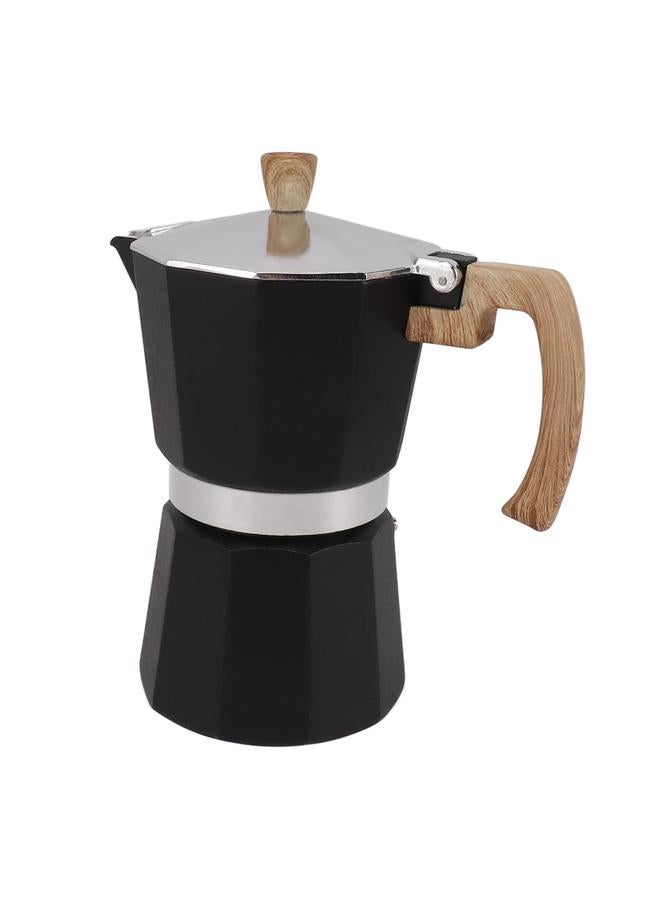 xozgdovg Moka Pot Aluminium Alloy Fast Heat Comfortable Grip Octagonal Coffee Maker Pot for Gas Electric Stove Top Kitchen Black 150ml  - Image 3