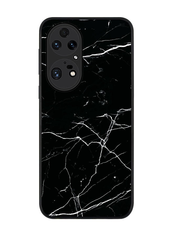 Stylizedd Rugged Black edge case for Huawei P50 Pro Slim fit Soft Case Flexible Rubber Edges Anti Drop TPU Gel Thin Cover - Marble Print Black - Image 1