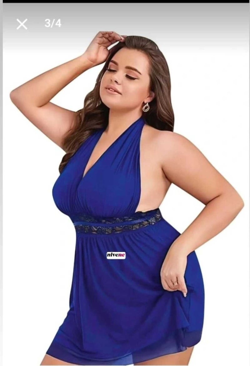 Nivene Women's Plus Size Short Tulle Nightgown Women's Underwear - Image 4