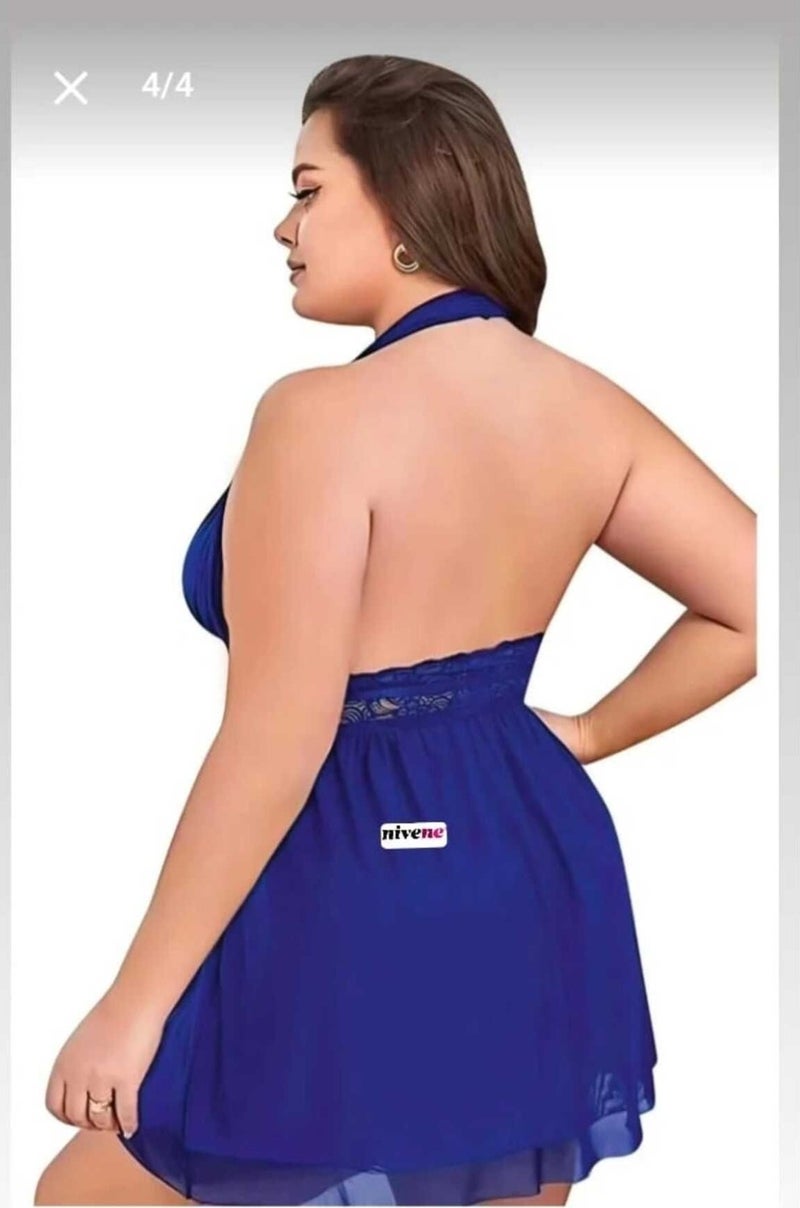Nivene Women's Plus Size Short Tulle Nightgown Women's Underwear - Image 2
