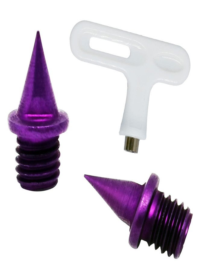 ERDANER Purple 1/4 Inch Carbon Steel Track Spikes,Track and Field Spike Shoes Nail Accessories with a Nail Puller Spike Wrench,Used for Used for Track and Field Sprint Or Cross Country(17pcs) - Image 1