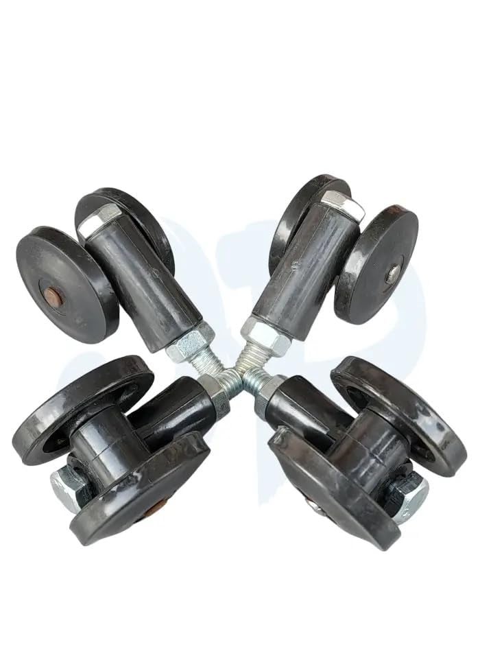 MOHINI AATA MAKER Caster Wheel Set for Domestic Flour Mill Gharghanti Wheel Set Atta Maker Wheel Set CHAAKI PAHIYE Atta Chakki Pahiye Wheel Black  - Image 2