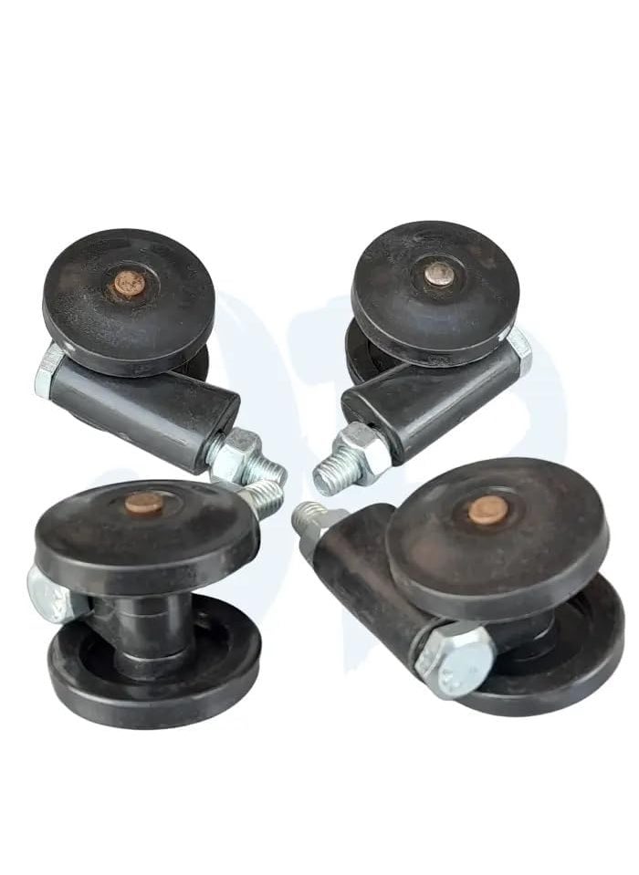 MOHINI AATA MAKER Caster Wheel Set for Domestic Flour Mill Gharghanti Wheel Set Atta Maker Wheel Set CHAAKI PAHIYE Atta Chakki Pahiye Wheel Black  - Image 1