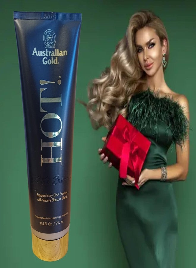 Australian Gold أستراليان جولد هوت! برونز استثنائي DHA برونزر - 8.5 أونصة، لوشن تانينغ للاستخدام الداخلي أو الخارجي هوت! برونزر DHA الأسود - Image 5