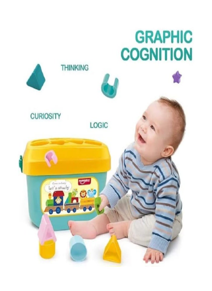 null - Baby's First Blocks, 16 Pieces ABCD Blocks and Shape Blocks with Basket, Toys for 18 Months and Up Boys and Girls, Multi Color - Image 1