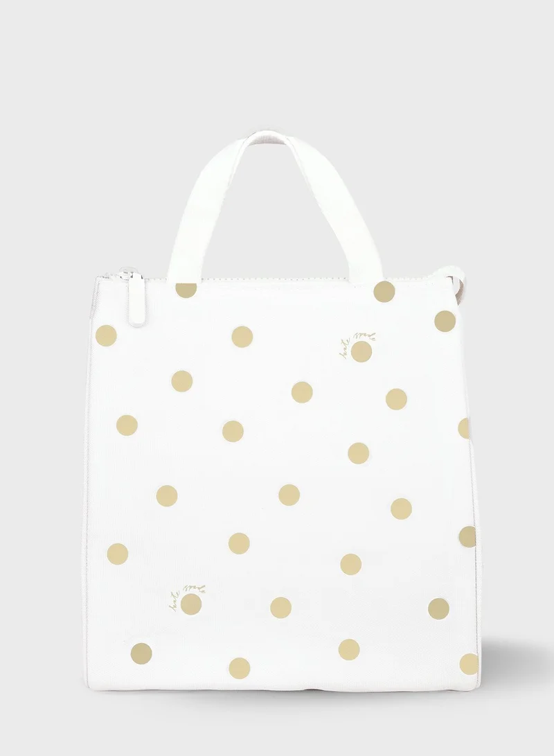 Kate Spade Gold Dot With Script Lunch Bag