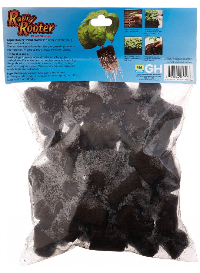 General Hydroponics Rapid Rooter, Starter Plug for Seeds or Cuttings, Great for Soil or Hydroponics Growing System, 50 Plugs - Image 1