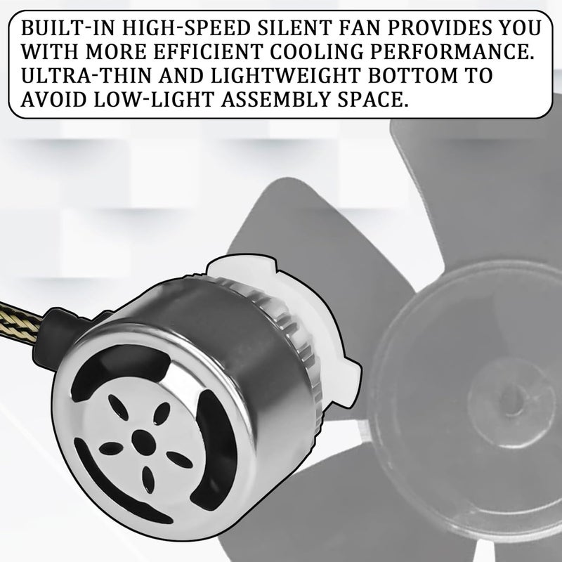 tobenbone 2 PCS 9005/HB3 Car LED Light Replacement, 3800LM 6000K Super Bright Waterproof C6 Fog Lighting Bulb - Image 3
