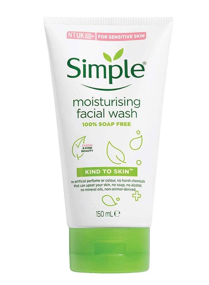 simple Moisturising Face Wash For Naturally Healthy Skin Soap Free 150ml - Image 5