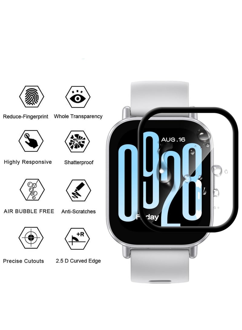 واقي شاشة لساعة Xiaomi Redmi Watch 5 Active، [3 قطع] غشاء TPU مرن بدون فقاعات، مضاد للخدش وغشاء عالي الدقة لساعة Xiaomi Redmi Watch 5 Active - Image 3